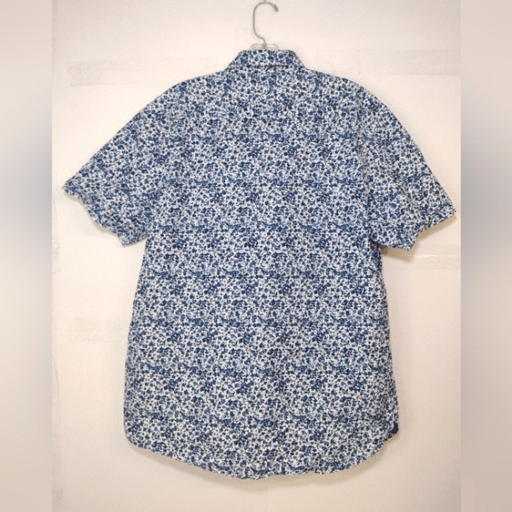 Denim And Flower Men's Blue and White Floral Shirt Size (L) - Picture 6 of 9